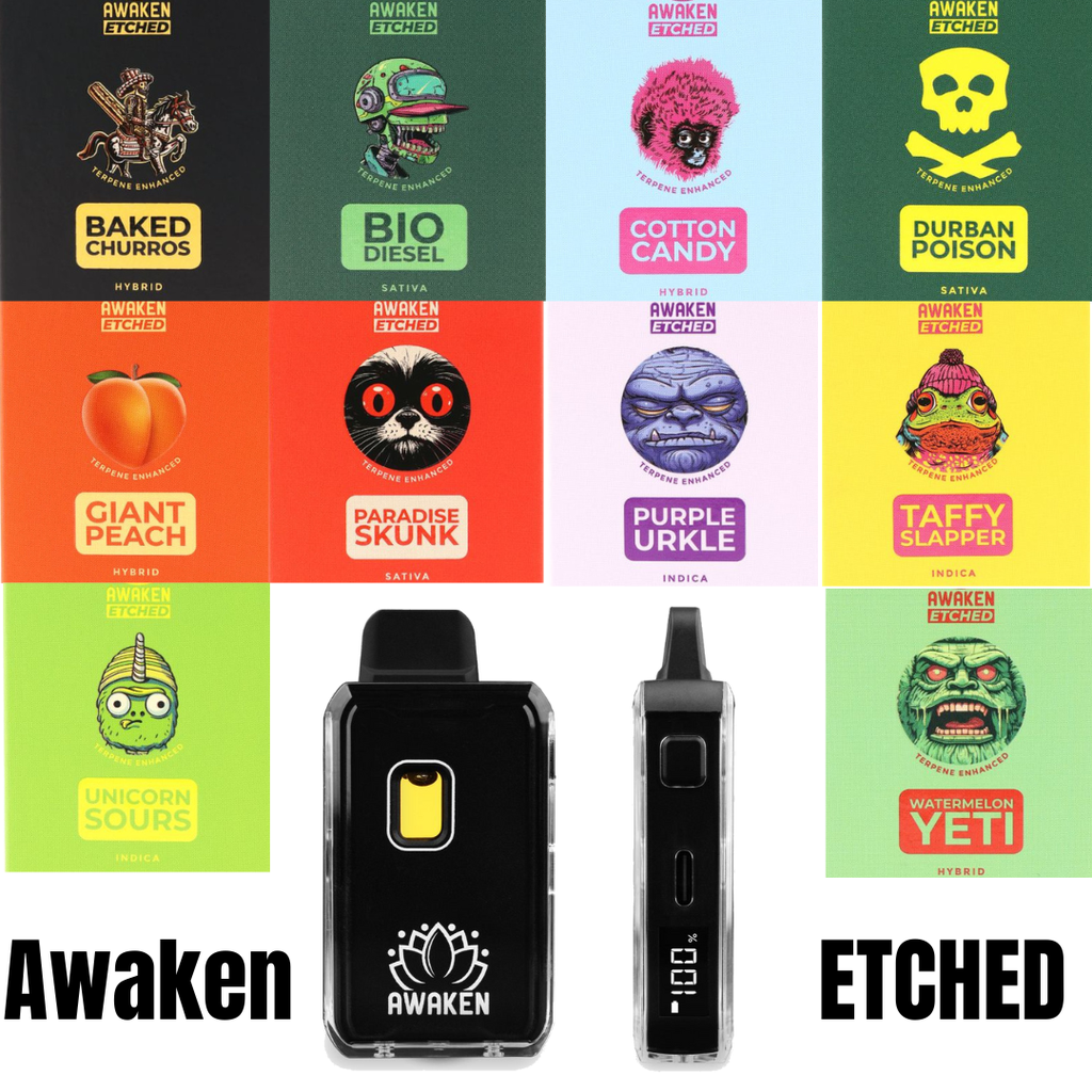 Awaken® Etched Disposable Vape 1ml - Watermelon Yeti (Hybrid)