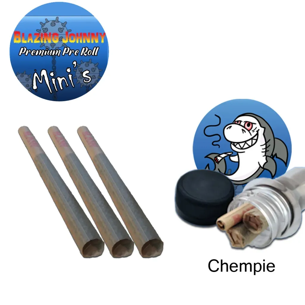 Blazing Johnny Premium Pre-Rolls - Mini's - Greenhouse - Chempie (Sativa) 3's