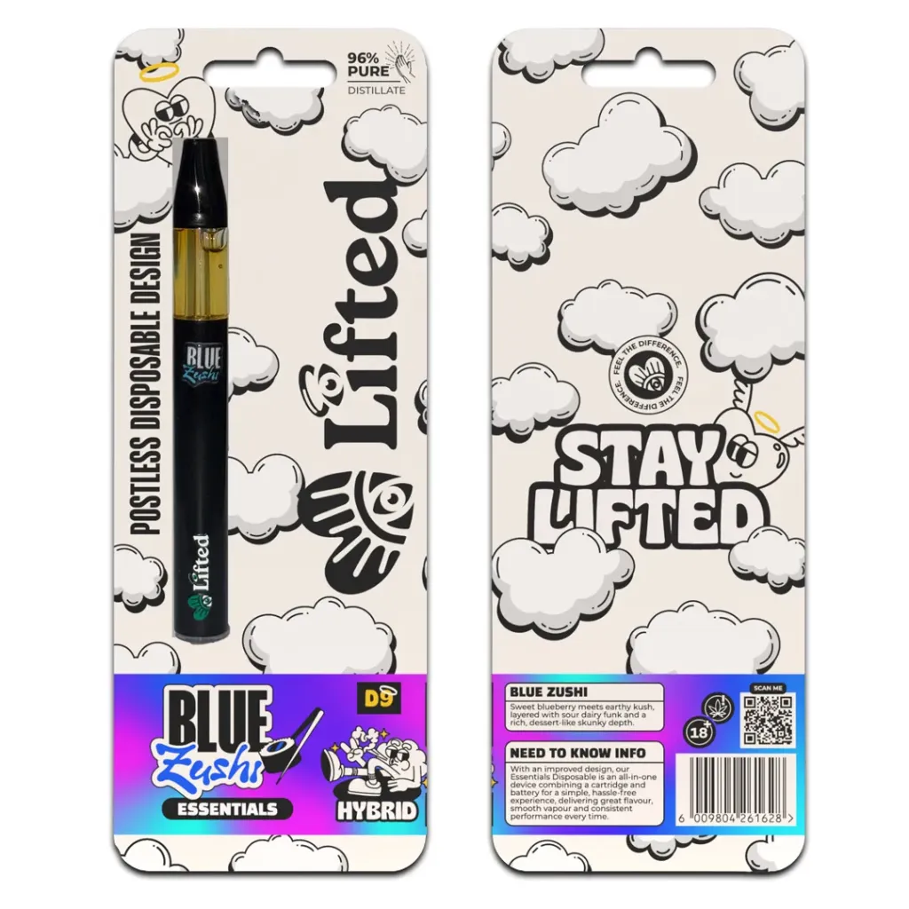 Lifted Distillate Disposable Vapes 1ml - Blue Zushi (Hybrid)