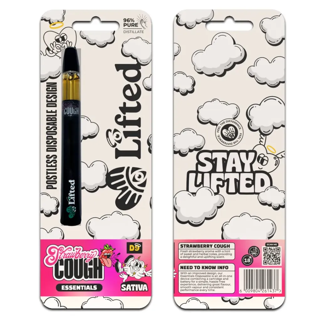 Lifted Distillate Disposable Vapes 1ml - Strawberry Cough (Sativa)